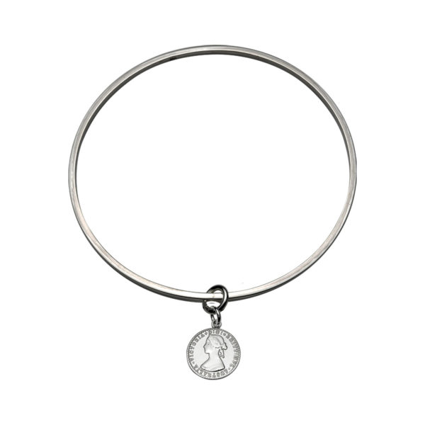 Square Edge Bangle with Mini Coin