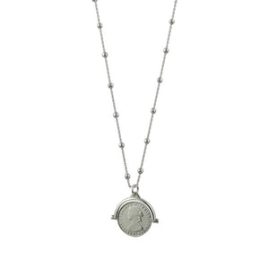 Coin Flip Necklace with Rosario Chain