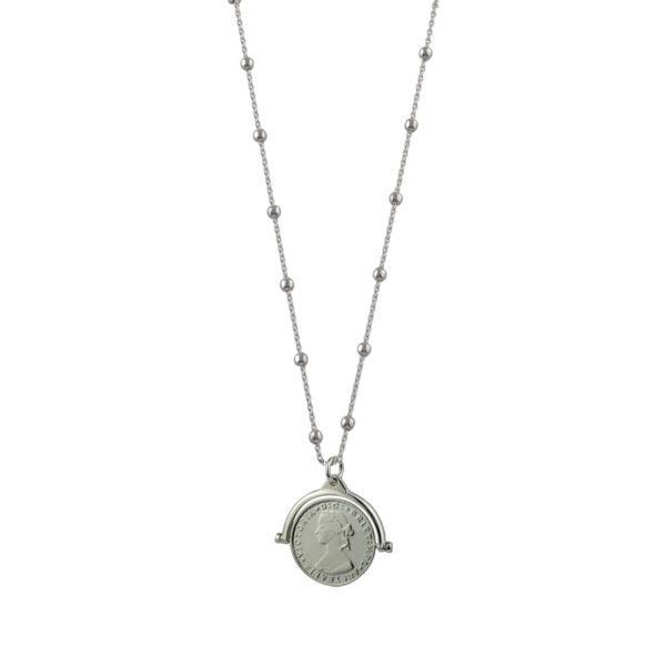 Coin Flip Necklace with Rosario Chain