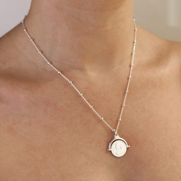 Coin Flip Necklace with Rosario Chain