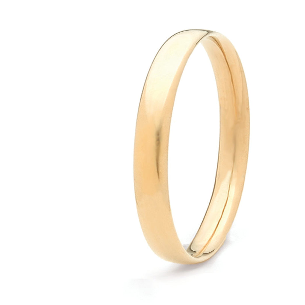12mm Half Round Silver Filled Gold Bangle