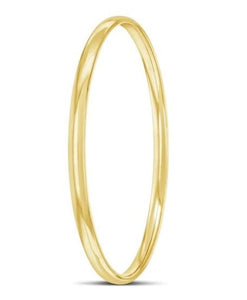 4.5mm Half Round Silver Filled Gold Bangle