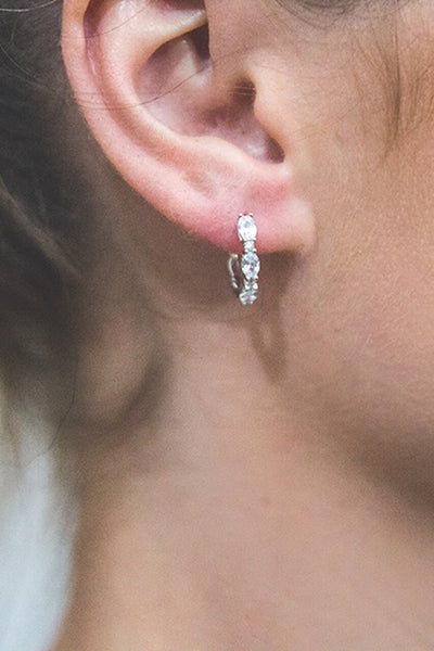 Silver Glimmer Hoop Earrings