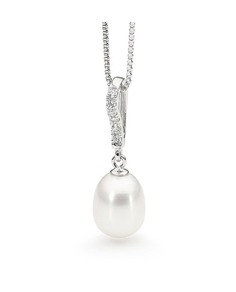 Fresh Water Pearl & Cubic Zirconia Necklace