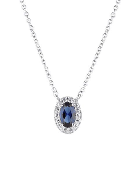 Silver Blue Cubic Zirconia Glow Necklace