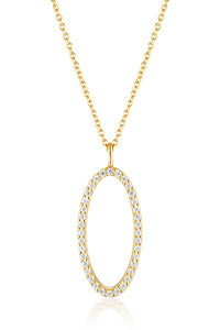 Gold Celestial Oval Necklace