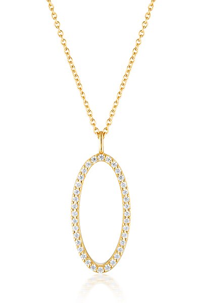 Gold Celestial Oval Necklace