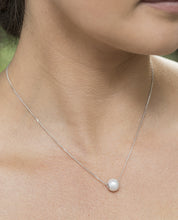 Load image into Gallery viewer, Single Round Fresh Water Pearl Slider Necklace
