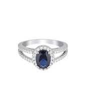 Load image into Gallery viewer, Blue Cubic Zirconia Glory Ring
