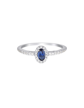 Load image into Gallery viewer, Silver Glow Ring with Blue Cubic Zirconia

