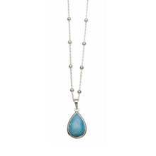 Load image into Gallery viewer, Rosario Necklace with Pear Shaped Larimar
