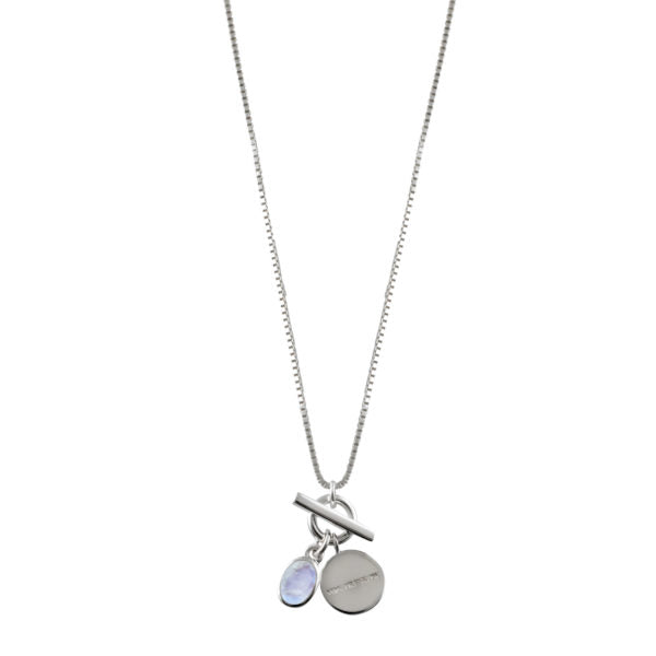Box Chain Necklace With Toggle And Moonstone