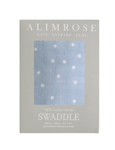 Muslin Swaddle Starry Night Blue