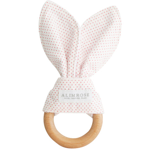 Bailey Bunny Teether with Pink Spotted Ears