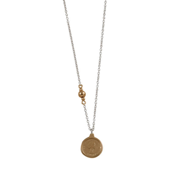 Fine Two Tone Threepence Necklace