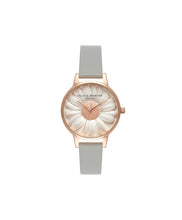 Load image into Gallery viewer, 3D Daisy Grey &amp; Rose Gold Watch
