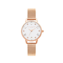 Load image into Gallery viewer, BeJewelled Rose Gold Mesh Watch
