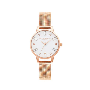 BeJewelled Rose Gold Mesh Watch