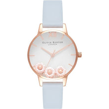 Load image into Gallery viewer, Pretty Daisy Rose Gold &amp; Pale Blue Watch
