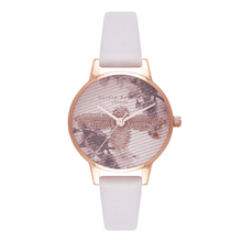 Load image into Gallery viewer, Embroidered Dial Rose Gold &amp; Pastel Leather Watch

