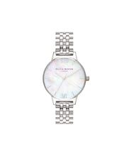 Load image into Gallery viewer, Mother of Pearl Silver Metal Link Watch
