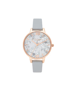 Terrazzo Florals Eco Light Grey & Rose Gold Watch
