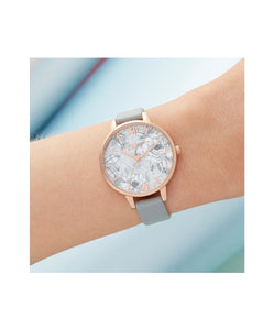 Terrazzo Florals Eco Light Grey & Rose Gold Watch