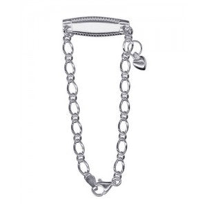 Silver Baby Id Bracelet With Heart Charm