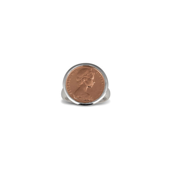 One Cent Rose Plate Coin Ring