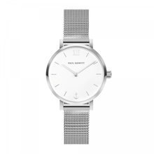 Load image into Gallery viewer, Modest White Sand Silver Mesh Watch
