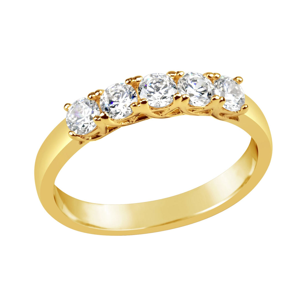 Five Stone Cubic Zirconia Ring