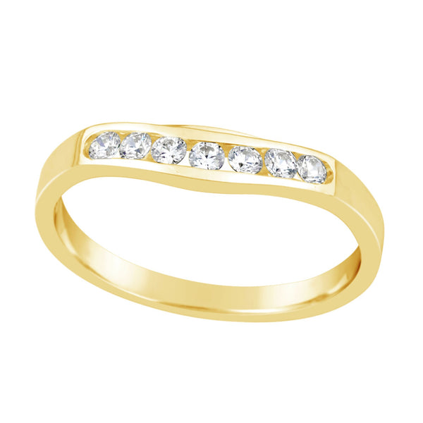 Cubic Zirconia Curved RIng