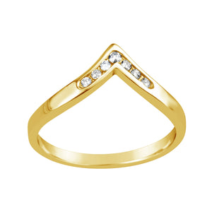 Channel Set Diamond V Ring