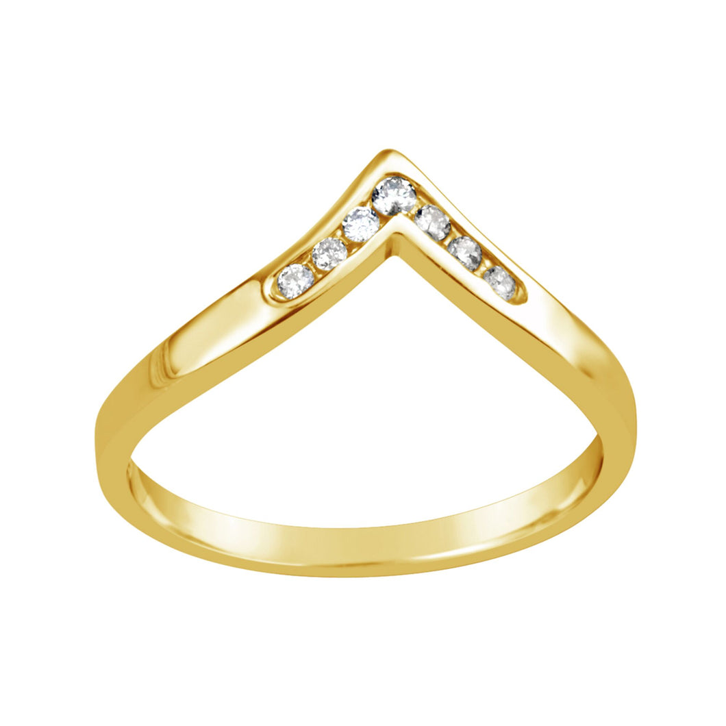 Channel Set Diamond V Ring