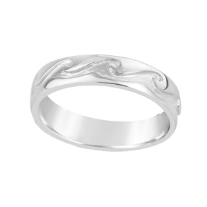 Gents Wave White Gold Ring