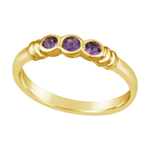 Three Stone Amethyst Ring