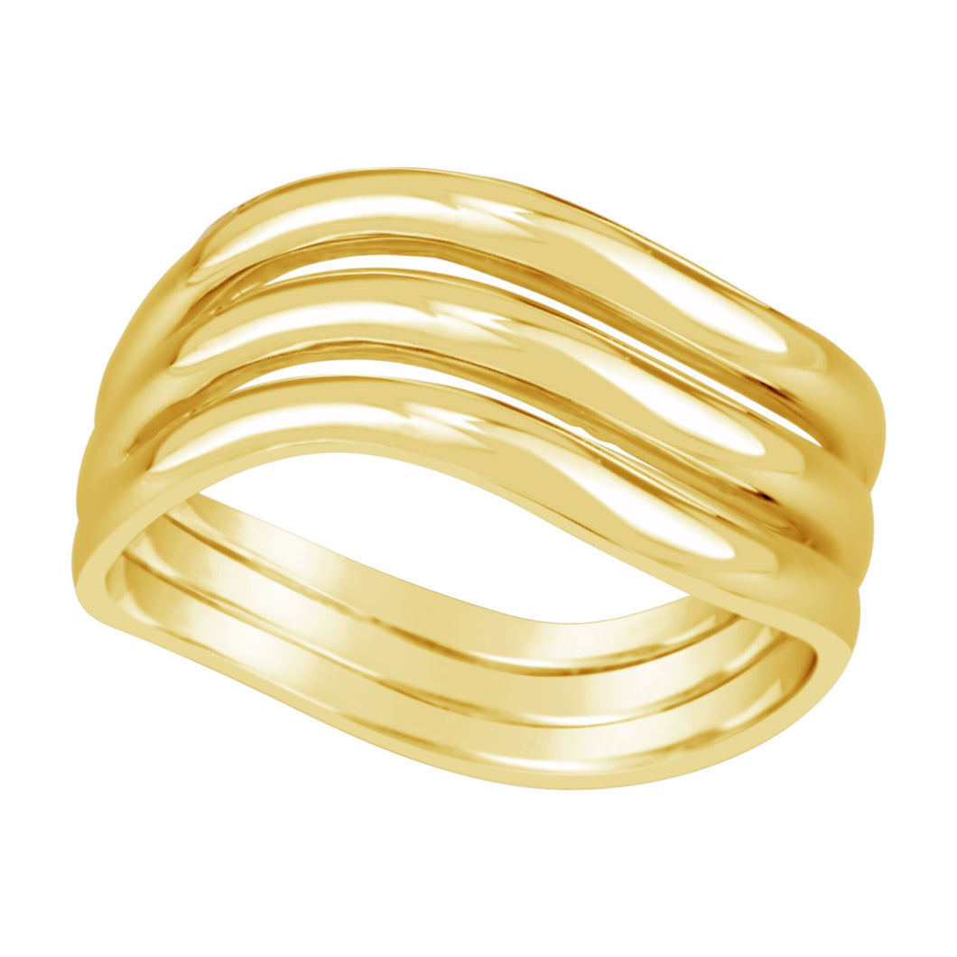 Wide Wave Gold Ring
