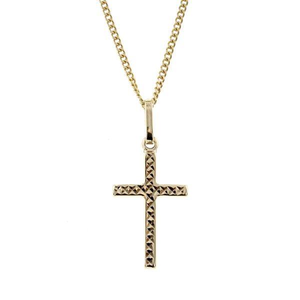 Faceted Gold Cross Pendant