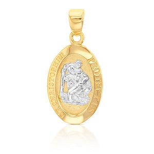 White and Yellow Gold St Christopher Pendant
