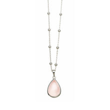 Load image into Gallery viewer, Rosario Necklace with Pear Shaped Rose Quartz
