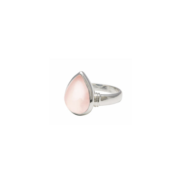 Pear Shaped Rose Quartz Ring