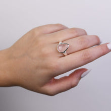 Load image into Gallery viewer, Pear Shaped Rose Quartz Ring
