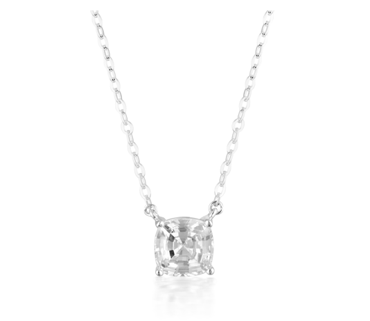 White Cubic Zirconia Silver Necklace