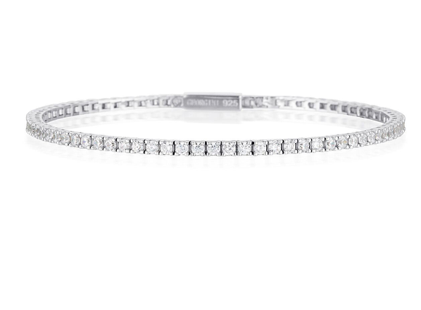 Selena 2mm Cubic Zirconia Silver Tennis Bracelet