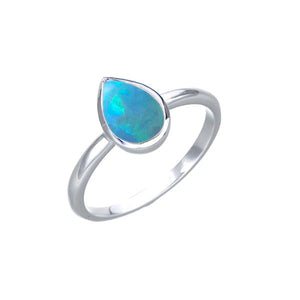 Pear Blue Czelline Opal Ring