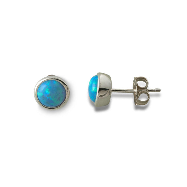 Blue Czelline Opal Stud Earrings