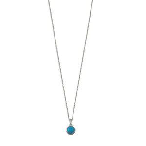 Fine Necklace with Round Blue Czelline Opal