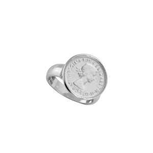 Silver Threepence Coin Ring