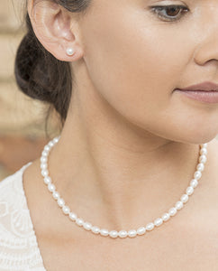 Oval Fresh Water Pearl Strand Necklace