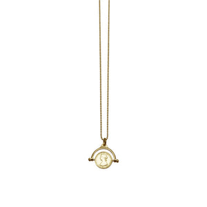 Yellow Gold Plated Mini Coin Flip Necklace